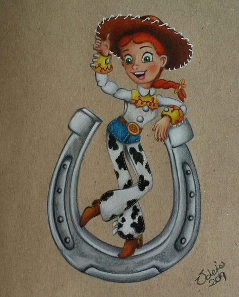 Jessie Toy Story Tattoo, Jessie Toy Story Drawing, Toy Story Tattoo, Toy Story Jessie, Story Tattoo, Jessie Toy Story, Story Drawing, Tattoo Cover, Pixar Toys