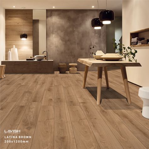 Latina Brown 200x1200 Wooden Floor Wooden Tiles Flooring Bedroom, Brown Tiles Floor Living Room, Wooden Tiles Flooring, Ceramic Floor Tiles Living Room, Concrete Cladding, Low Budget House, Wooden Floor Tiles, Tile Floor Living Room, Wooden Tiles