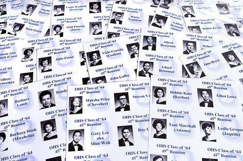 218/365 Name tags for my 45th year high school reunion thi… | Flickr High School Reunion Planning, Reunion Name Tags, School Reunion Decorations, 40th Reunion, Class Reunion Planning, 50th Class Reunion Ideas, Diy Name Tags, Time Management College Student, 10 Year Reunion