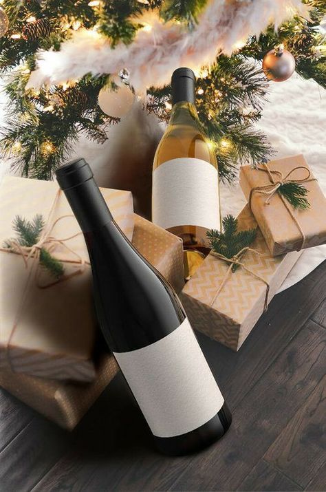 Wine Bottle Photography, Wine Lifestyle, Festival Aesthetic, Holiday Desserts Table, Lifestyle Images, Gifts Photography, Wine Photography, Holiday Photoshoot, Christmas Wine Bottles