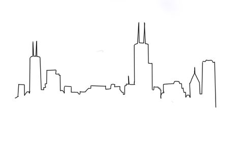 Chicago Skyline Drawing, Chicago Skyline Tattoo, Skyline Tattoo, Monogram Tattoo, Skyline Drawing, Chicago Tattoo, Chicago Pride, Private Tattoos, Winning Tattoo