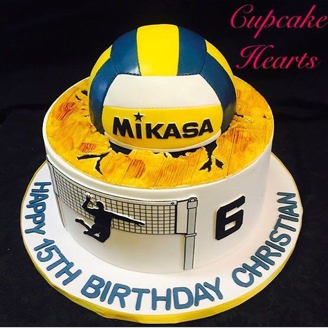 Volleyball cake no. 1  @cupcakeheartskissimmee Cake Volleyball, Volleyball Birthday Cakes, Volleyball Cake, Volleyball Birthday, Volleyball Aesthetic, Comunion Cake, Volleyball Party, Mario Birthday Cake, Aesthetic Cake