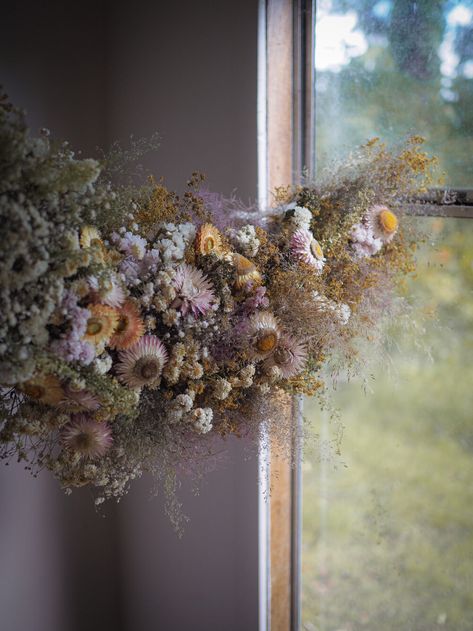 Botanical Tales | Floral Installation Artist Dried Floral Wreaths, Floral Installation, Dried Flower Wreaths, Flower Installation, Artistic Installation, Floral Garland, Dried Floral, Dried Flower Arrangements, Flower Garlands