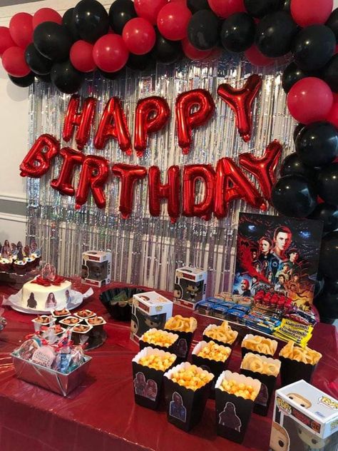 Deadpool Party, Deadpool Birthday, Happy Birthday Mike, Twilight Party, Cheap Halloween Decorations, Halloween Decoration Ideas, Horror Party, Car Birthday Theme, 21st Party