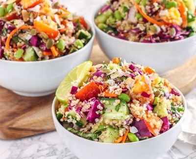 COCONUT LIME QUINOA SALAD | SAGA Realty & Construction Coconut Lime Quinoa, Lime Quinoa Salad, Salad Simple, Salad Vegetarian, Lime Quinoa, Quinoa Salad Recipes, The Fix, Coconut Lime, Quinoa Recipes