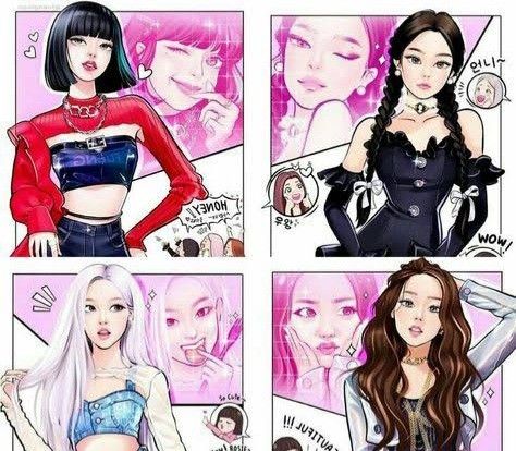 Blackpink Fanart, Kpop Anime, Blackpink Poster, Kpop Drawings, Cartoon Girl Drawing, Blackpink Funny, Lisa Blackpink Wallpaper, Arte Inspo, Black Pink Songs