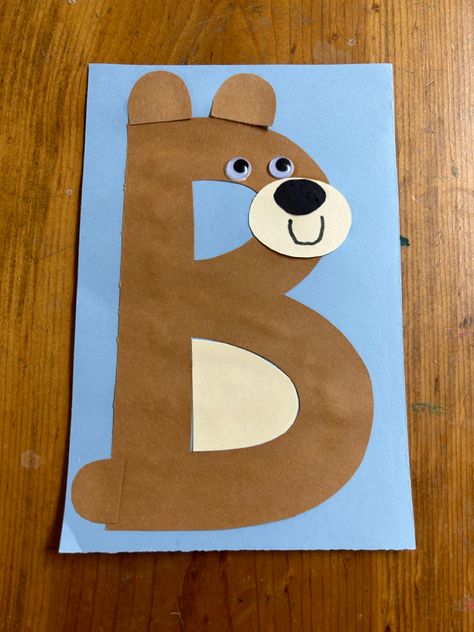 B Bear Craft, B Is For Preschool Craft, Letter B Craft For Preschoolers, B Is For Bear Preschool, Bubba Bear Craft Zoophonics, Letter B Arts And Crafts For Preschool, Letter B Bear Craft, The Letter B Crafts, B Letter Craft