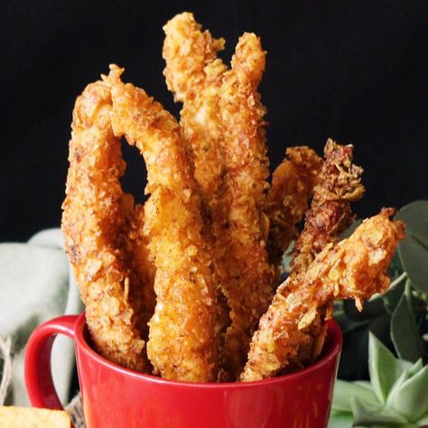 Chicken Sticks - Cooking TV Recipes Finger Chips Recipe, Chicken Sticks Recipes, Magwinya Recipe, Chicken Stick, Chicken Sticks, Chicken Finger, Chicken Chips, Chicken On A Stick, Chicken Fingers