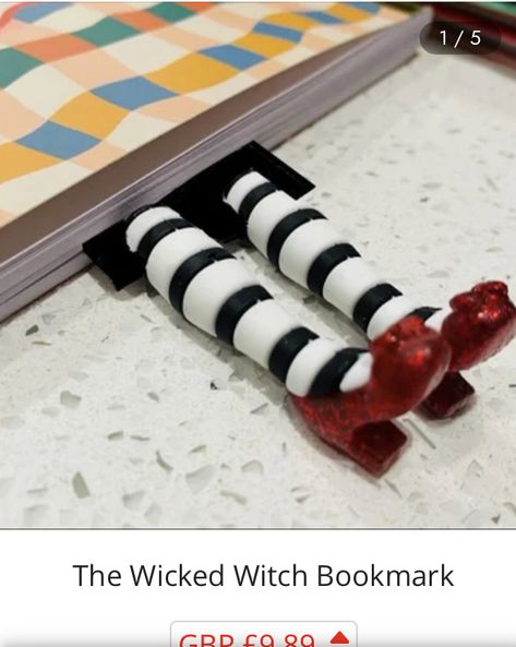 Wicked Gift Ideas, Red Slippers Wizard Of Oz, Witch Bookmark, Wizard Of Oz Witch, Wizard Of Oz Wicked Witch, Wicked Book, Ruby Red Slippers, Witch Legs, Flying Monkeys