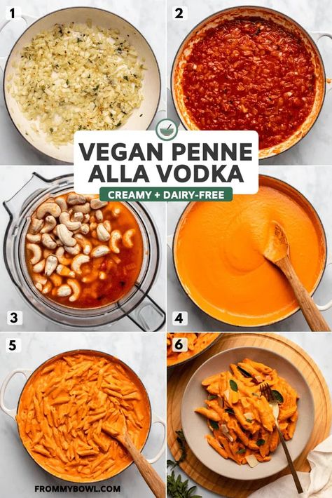 Date Night Pasta, Penne Vodka Sauce, Creamy Vodka Sauce, Vegan Pasta Sauce, Cashew Cream Sauce, Creamy Vegan Pasta, Vegan Pasta Dish, Penne Alla Vodka, Vodka Pasta