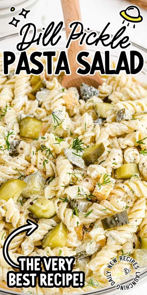 Dressing For Pasta Salad, Pasta Salad With Dill, Pickle Pasta Salad, Pickle Pasta, Salad With Dill, Dill Pickle Pasta Salad, Dill Dressing, Cold Pasta Salad Recipes, Blt Pasta Salads