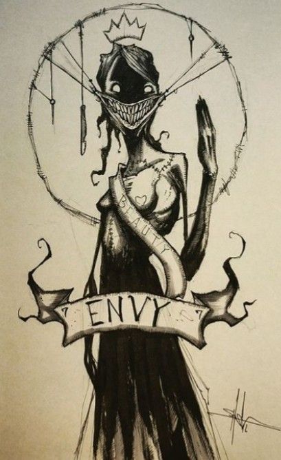 Envy ➡️ Envie Taboo Series, Creepy Sketches, Shawn Coss, Micron Pen Art, Scary Drawings, Horror Drawing, Creepy Drawings, Dark Art Drawings, 7 Deadly Sins