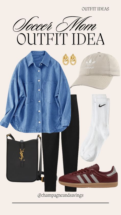 10 Insanely Cute Soccer Mom Outfits For Cool Moms — Champagne & Savings Outfits For Sporting Events, Cheer Mom Outfit Ideas, Cute Mom Outfits Winter, Cute Soccer Mom Outfits, Soccer Mom Outfit Ideas, Soccer Mom Fashion, Soccer Game Outfit, Soccer Mom Outfit Spirit Week, Modern Mom Outfits