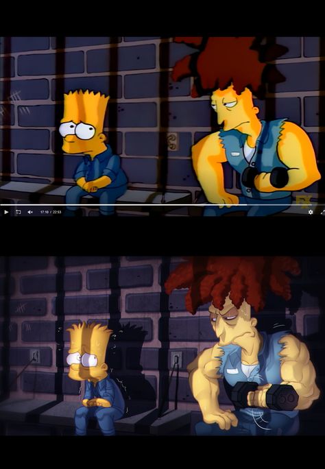 Screenshots To Redraw, Cartoon Screenshots, Bart Simpson Fanart, Sideshow Bob Fanart, The Simpsons Fanart, Simpsons Fanart, Simpsons Characters Art, Sideshow Bob X Bart, Simpsons Movie