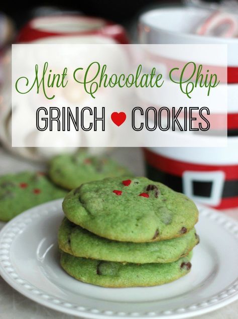 Grinch Chocolate Chip Cookies, Grinch Mint Cookies, Grinch Chocolate, Christmas Cookies Grinch, Mint And Chocolate, Grinch Cookies, Toll House Chocolate Chip, Peppermint Extract, Make Chocolate Chip Cookies