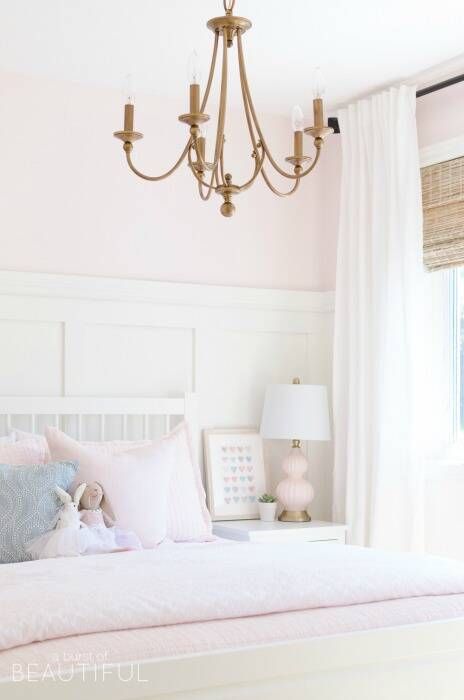 Pink Bliss by Benjamin Moore - nursery by A Burst of Beautiful Light Pink Paint, Pink Bedroom Design, Pink Paint Colors, Shared Girls Bedroom, Pink Bedroom For Girls, Fantasy Bedroom, Big Girl Bedrooms, Bedroom Reveal, Feminine Bedroom