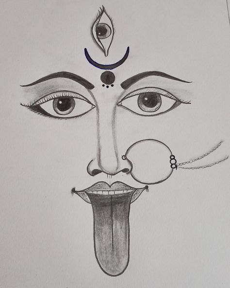 Mata Ji Drawing, Maa Sketches, Mahakali Drawing, Kali Mata Drawing, Maa Kali Drawing, Kali Drawing, Cartoon Characters Drawing, Glasses Sketch, Father's Day Illustration