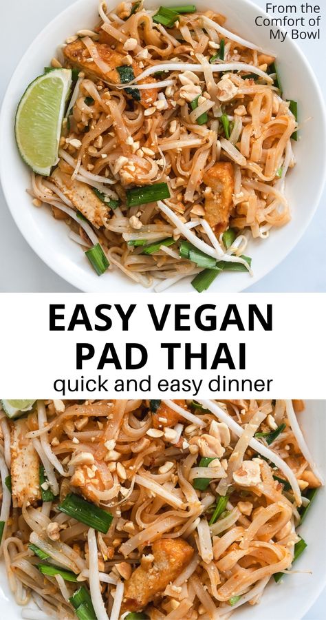 Tofu Pad Thai Recipe, Easy Vegan Pad Thai, Vegetarian Pad Thai, Tofu Pad Thai, Vegan Pad Thai, Pad Thai Sauce, Pad Thai Noodles, Thai Sauce, Thai Recipe