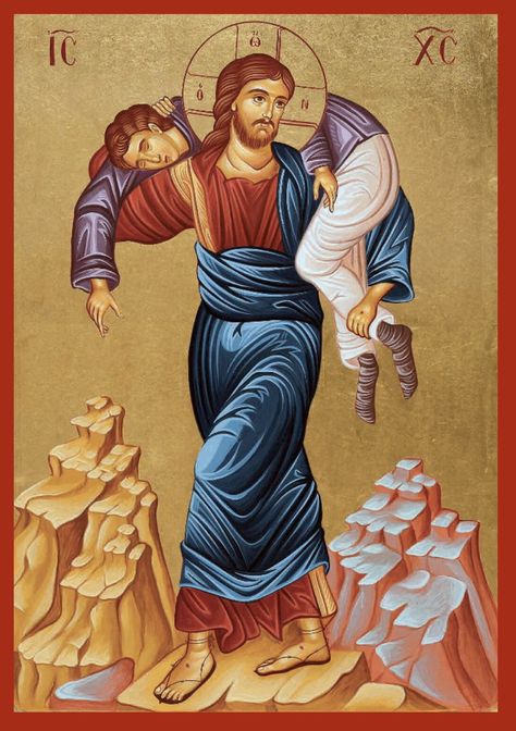 Orthodox Drawing, Christ The Good Shepherd, The Good Samaritan, Christ Pantocrator, Images Of Christ, Orthodox Christian Icons, Good Samaritan, Jesus Photo, Orthodox Icon