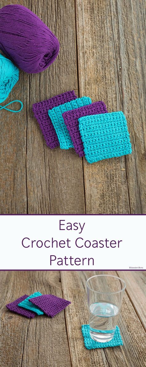 Granny Square Häkelanleitung, Crocheted Coasters, Crochet Coasters Free Pattern, Coaster Pattern, Crochet Coaster Pattern, Crochet Coaster, Crochet Square Patterns, Granny Squares Pattern, Granny Square Crochet Pattern