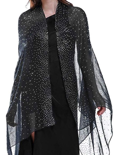 Banetteta"Starry Night" Shawls and Wraps for Evening Dresses Wedding Shawl Wrap Shiny Scarf #Fashion Scarves, #Scarves & Wraps, #Accessories, #Women, #Clothing, Shoes & Jewelry, Dress Cover Up Formal, Wedding Dress Cover Up, Evening Dresses Black, Wedding Dress Cover, Weddings Dress, Mens Cashmere Scarf, Black Shawl, Dress With Shawl, Hijab Scarf