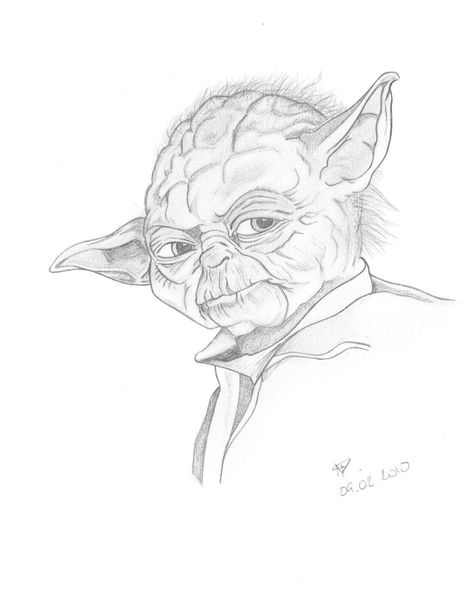 Yoda Drawing Simple, Star Wars Drawings Sketch, Star Wars Artwork Draw, Yoda Drawing Sketches, Yoda Sketch, Star Wars Color Pencil Drawings, Star Wars Sketches Pencil, Star Wars Drawings Colored Pencil, Star Wars Sketches Sketchbooks