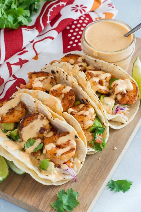 Sauce For Shrimp Tacos, Shrimp Slaw, Saute Shrimp, Sauce For Shrimp, Easy Shrimp Tacos, Healthy Shrimp Tacos, Tacos With Pineapple, Shrimp Tacos Easy, Shrimp Taco