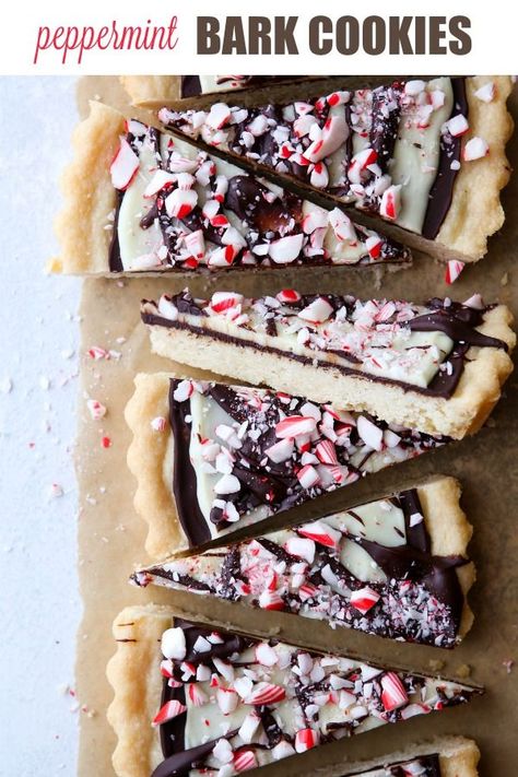 It’s the best of both worlds! Buttery shortbread cookies topped with melted chocolate and peppermint candy canes. Peppermint Bark Shortbread Cookies, Christmas Dainties, Peppermint Bark Cookies, Dessert Person, Peppermint Bark Cookie, Peppermint Dessert, Completely Delicious, Peppermint Recipes, Christmas Cookie Recipes