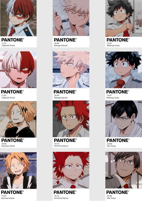 Pantone Cards, Anime