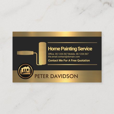 Painting Business Card, Freedom Painting, Handyman Business Cards, Painter Business Card, Handyman Business, Wedding Ceremony Invitations, Hunter Logo, Construction Business Cards, Painting Business