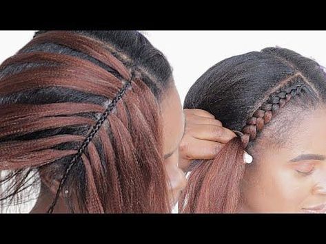 Braided Styles For Black Women Natural Hair, Cornrows And Afro Puffs, Feed In Braids Short Hair, Cornrow Base For Crochet, Beginner Feed In Braids, Easy Feed In Braids Hairstyles For Beginners, Cornrows With Added Hair, Beginner Braids Natural Hair, Crochet Cornrows Braids