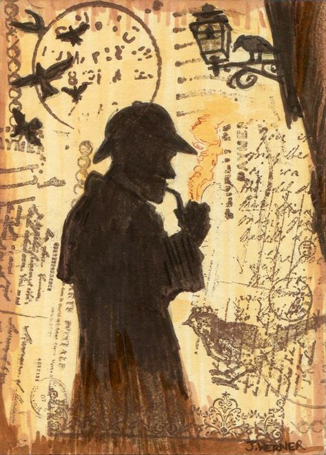 Sherlock Wallpaper, The Adventures Of Sherlock Holmes, Sherlock Art, Elementary My Dear Watson, Sketch Cards, Sherlock 3, Leaves Illustration, Psy Art, Leaf Illustration