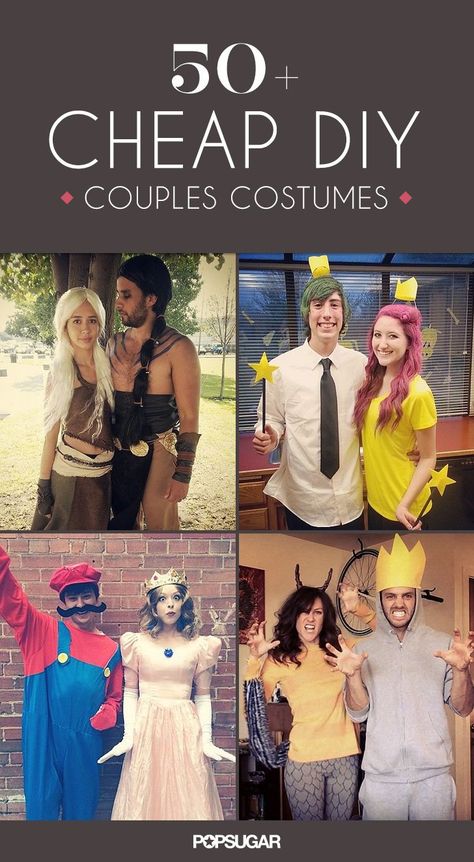 The best part of any holiday (besides the food) is dressing up. Whether it's Fourth of July or New Year's Eve, putting together the right outfit is key to starting the celebration. And no other holiday calls for outrageous and funny costumes like Halloween. With this trick-or-treat celebration just around the corner, these 57 DIY couples costumes are not only effortless to make but also up your outfit creativity level. If you're planning to dress up with your partner but have no idea where to st Diy Karneval, Meme Costume, Halloween Costumes Diy Couples, Diy Couples Costumes, Couple Costumes, Diy Halloween Costumes Easy, Couples Halloween, Halloween Costumes For Couples, Easy Diy Halloween