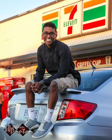 7 Eleven Photoshoot, July Inspiration, High School Portraits, School Portraits, Rear End, 7 Eleven, 90s Aesthetic, Gas Station, Senior Year