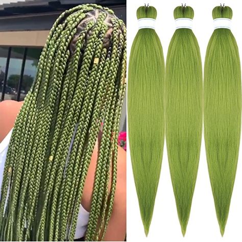 Green Goddess Braids, Blonde And Green Braids, Dark Green Braids, Green Knotless Braids, Box Braids Green, Box Braids Human Hair, Green Box Braids, Blk Hairstyles, Braids Green