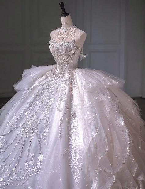 Majestic Wedding, Wedding Dressses, Crystal Wedding Dress, Quinceanera Dresses Blue, Wedding Dresses Cinderella, Fairy Tale Wedding Dress, Quince Dress, Pretty Wedding Dresses, Dream Wedding Ideas Dresses