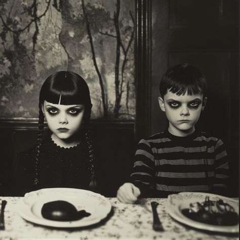 Addams Family theme - Wednesday and Pugsley Addams #AI #midjourney #aiimages #aiart #midjourneyartwork #midjourneyart #aiartists #midjourneygallery #spookyseason #spooky #scary #creepy #wednesdayaddams #wednesday #addamsfamily 4 min Wednesday And Pugsley Addams, Addams Family Art, Wednesday And Pugsley, Addams Family Theme, Pugsley Addams, Family Theme, Scary Creepy, The Addams Family, Spooky Scary