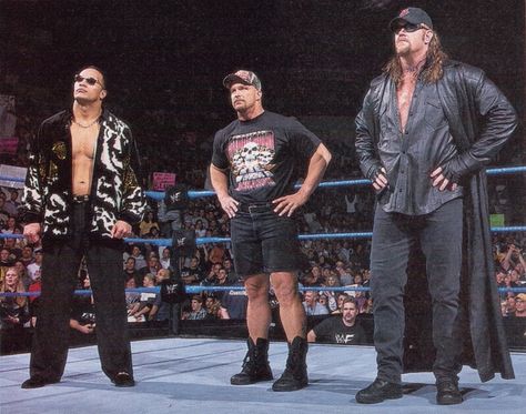 WWE Attitude Era The Rock, Stone Cold Steve Austin and the Undertaker Wwe Attitude Era, Wwf Superstars, Undertaker Wwe, Watch Wrestling, Stone Cold Steve Austin, The Undertaker, Wwe Legends, Stone Cold Steve, Girl Beanie