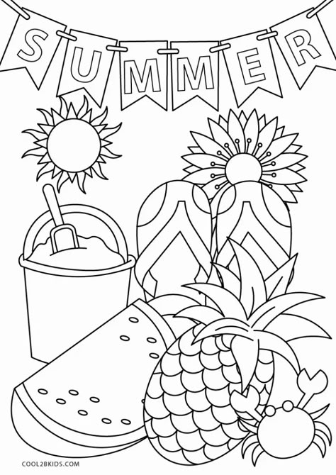 Free Printable Summer Coloring Pages For Kids Printable Summer Coloring Pages, Summer Coloring Pages For Kids, Summer Coloring Sheets, Activity Games For Kids, Whiteboard Art, Summer Worksheets, Free Kids Coloring Pages, Summer Coloring, Summer Coloring Pages