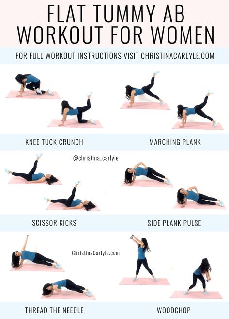 Ab Workout for Belly Fat - Burn calories and target your abs with this quick core workout for women. https://christinacarlyle.com/belly-fat-ab-workout/ Excersises For Lower Belly, Belly Excersises For Women, Konmari Checklist, Ab Blast, Christina Carlyle, Burpee Workout, Core Workout Routine, Workout Instructions, Body Inspired