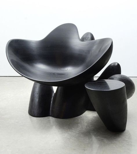 ECCE Studio on Instagram: “Inspiration Of the Day • WENDELL CASTLE • Sculptural chair (Untitled), 2015. Material stained ash” Black House Interior Design, Castle Furniture, Wendell Castle, Sculptural Chair, Sculptural Furniture, Stained Table, Concrete Furniture, Sculptural Object, Plastic Design