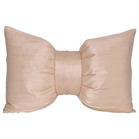 French Antique Pink Peach Silk Bow Cushion Pillow 1 Bow Cushion, Bow Pillow, Bow Pillows, Champagne Colour, Contemporary Cushions, Luxury Contemporary, Silk Bow, Antique Fabrics, Minimalist Interior Design