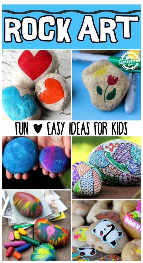 30+ Easy Rock Painting Ideas • Kids Activities Blog Toddler Rock Painting, Paint Rocks Ideas For Kids, Easy Rock Painting Ideas Kids, Painting Rocks Ideas Easy For Kids, Beginner Rock Painting, Painting Projects For Kids, Rock Painting For Kids, Crafts For Camp, Elves Workshop