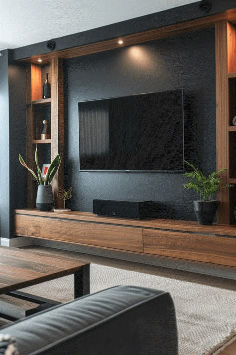 62+ Modern TV Wall Ideas Tv Wall Ideas, Modern Tv Wall, Entertainment Wall, Flat Screen Tv, Apartment Living Room Design, Accent Walls In Living Room, Living Room Design Inspiration, Tv Wall Design, Small Apartment Living