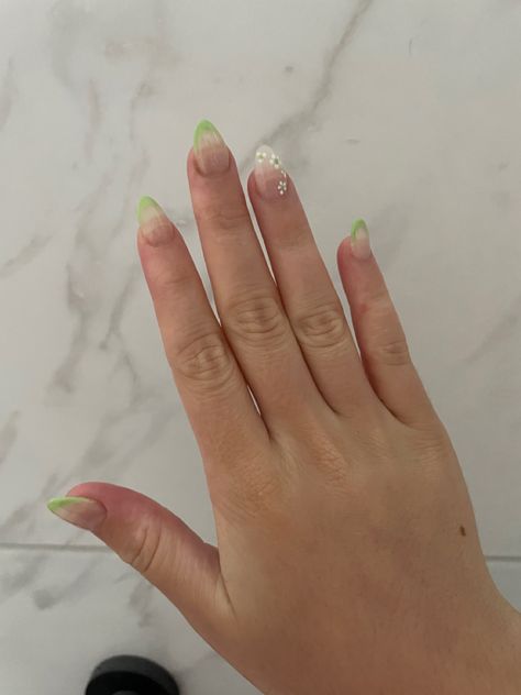 Green French Tips, Nail Board, Green French, Nail Idea, Trendy Nail, French Tips, Prom Nails, Dope Nails, Nails Nails