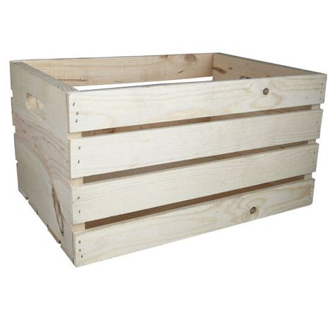 Details:   $13.99  •12" x 9.75" x 18" •Wood crate •Made of pine <div>Add your creative touch to this ready to finish wood crate. It's a perfect home décor box t... Painted Sticks, Unfinished Wood Crates, Wood Crates, Large Wooden Crates, Dj Studio, Organize Craft Supplies, Home Decor Boxes, Whitewash Wood, Crate Storage