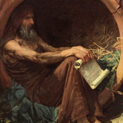 Diogenes of Sinope (412 – 323 BC) was the Greek philosopher of Cynicism and living the absolutely simplest lifestyle. Diogenes Of Sinope, Famous Philosophers, Ancient Greek Philosophers, History Jokes, Wallpaper Iphone Disney Princess, The Real Slim Shady, Great Philosophers, Ancient Greek Art, Greek Philosophers