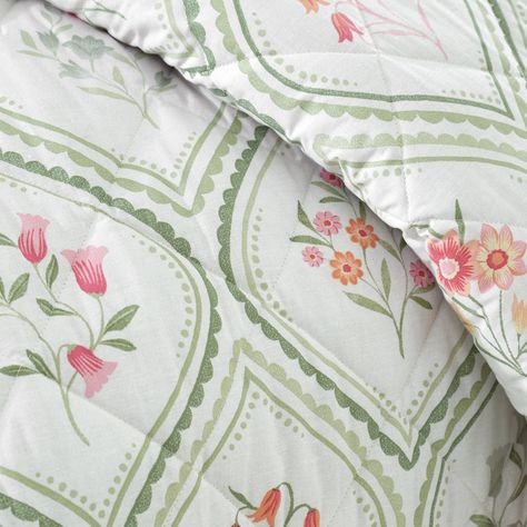 Capture the essence of the cottage core aesthetic with this delicate cameo floral pattern in soft, muted tones. Fully reversible with of classic ribbon florals and stripes to bring a touch of vintage charm. Created from easy-care recycled polyester and soft responsibly sourced cotton, blended together for everyday use. Quilted for added style and comfort, perfect for added insulation during sleep. Soft Spring Aesthetic, Laundry Gifts, Floral Bedspread, Catherine Lansfield, Cottage Aesthetic, Soft Spring, Cottage Core Aesthetic, Muted Tones, Quilted Bedspreads