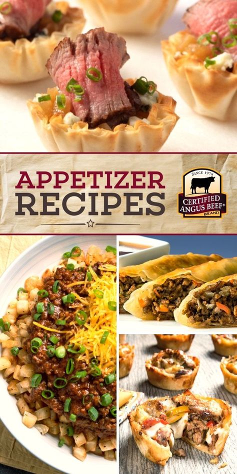 Find the best appetizer recipes for any occasion, like Tenderloin Phyllo Cups with Blue Cheese and Caramelized Onion Jam, or classic Jalapeño Beef Poppers! Whether you're serving football finger food for your game day party or need fancy appetizers for an elegant party, you'll find just what you need with these recipes with beef. #certifiedangusbeef #bestangusbeef #appetizers #appetizerrecipes #fingerfoods #gamedayrecipes #partyappetizers Football Finger Food, Caramelized Onion Jam, Recipes With Beef, Football Finger Foods, Fundraiser Food, Fingerfood Baby, Beef Appetizers, Best Appetizer, Phyllo Cups