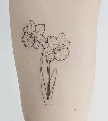 Welsh Tattoo, Daffodil Flower Tattoos, Daffodil Bouquet, Flamingo Tattoo, Daffodil Tattoo, Bouquet Tattoo, Birth Flower Tattoos, Mother Daughter Tattoos, Daffodil Flower